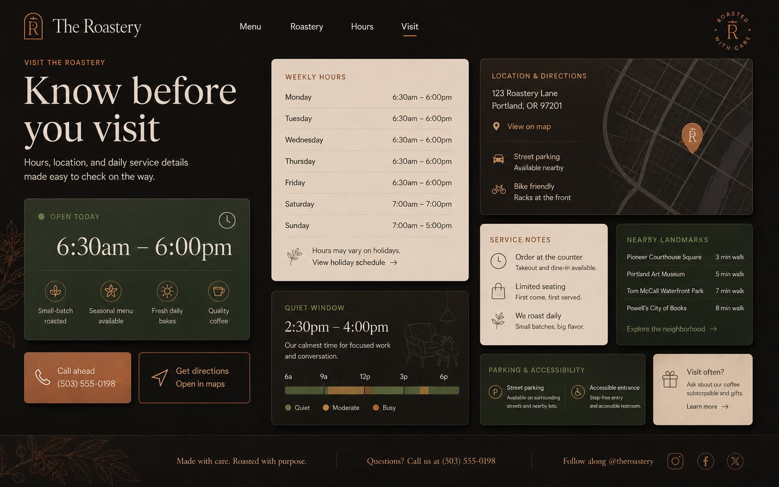 The Roastery website preview