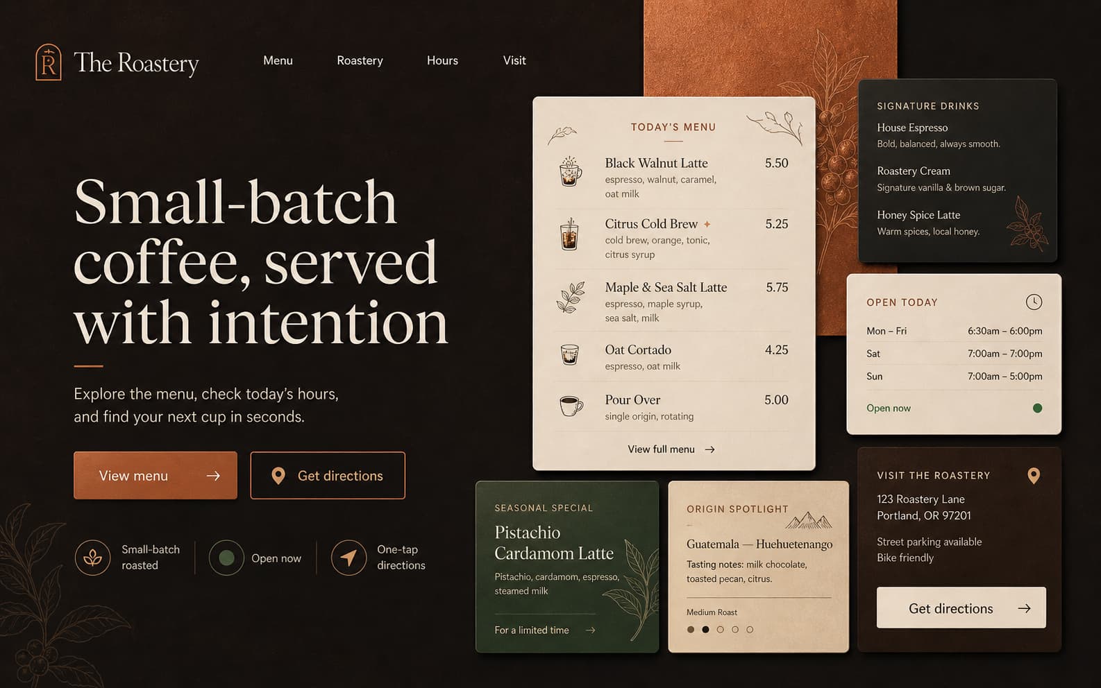 The Roastery website preview