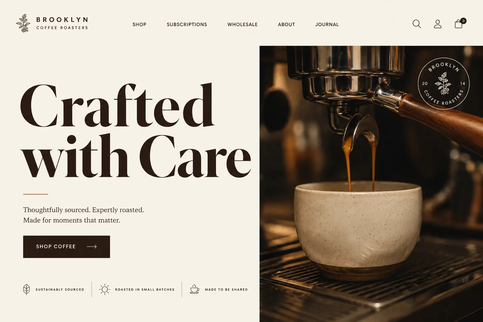 The Roastery website screenshot